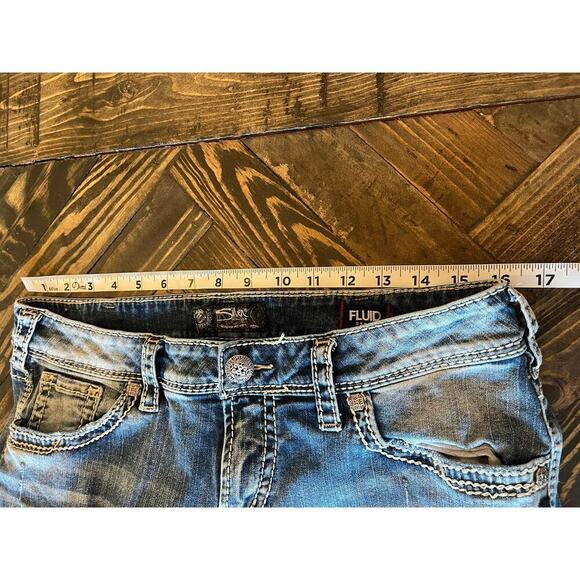 Silver jeans Boyfriend Women 30x29 Grunge Western Distressed Y2K Thick Stitch - Picture 5 of 16